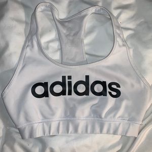 white adidas sports bra
